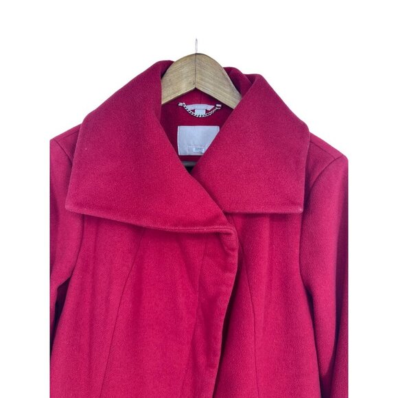 Soia & Kyo - Jenna Slim-Fit Wool Coat in Crimson Size L - Picture 5 of 13